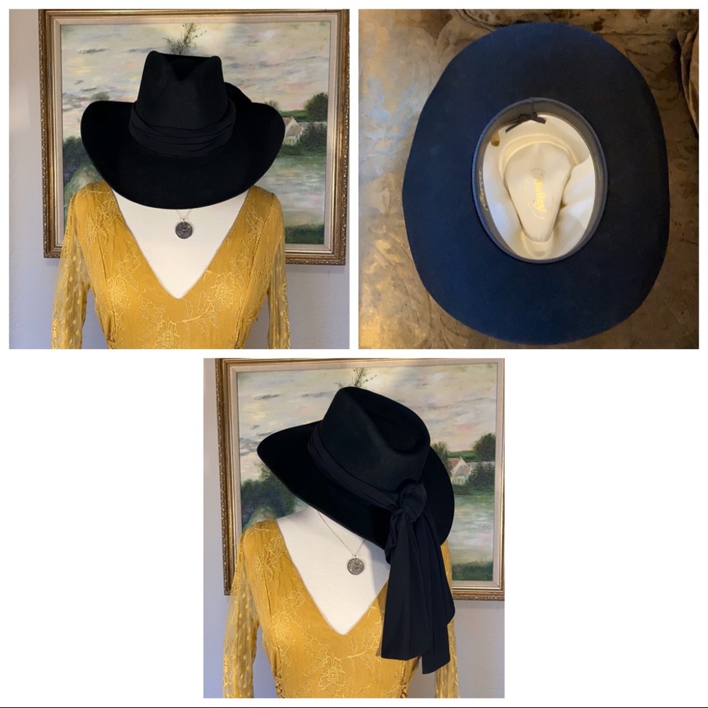 Bailey Boho Like New Wool Cowboy Hat W/Black Bow